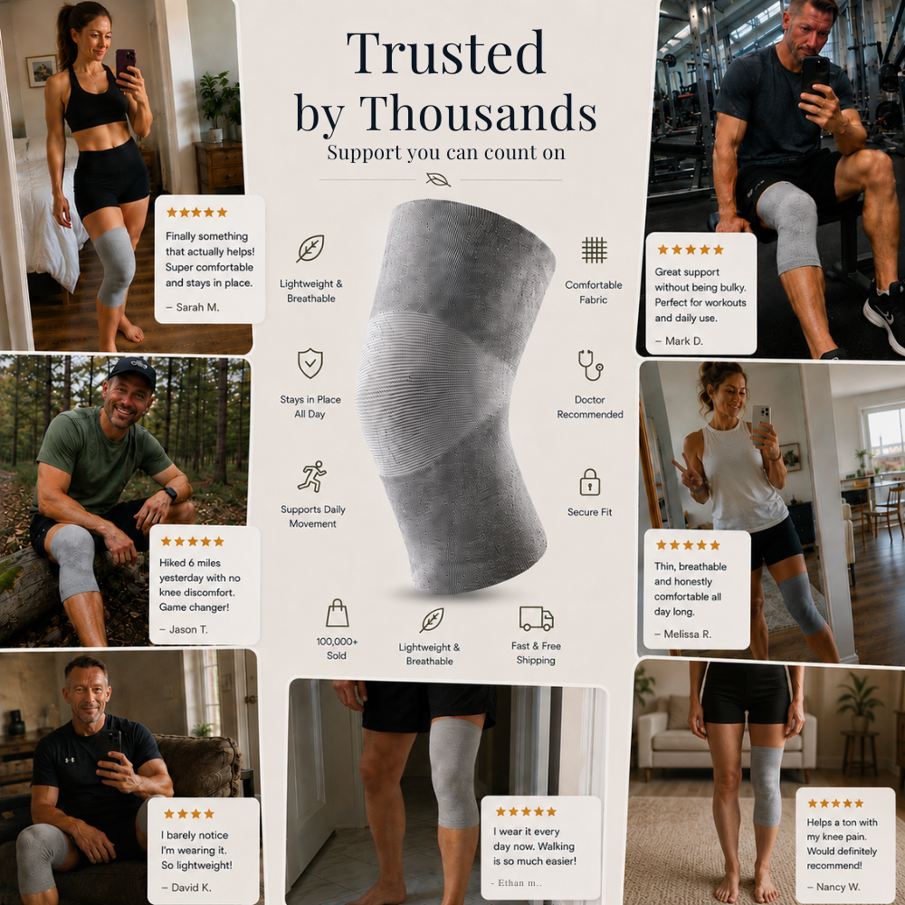 PAINOVIX Premium bamboo Knee Sleeve Feel Stable, Supported & Pain-Free In Minutes